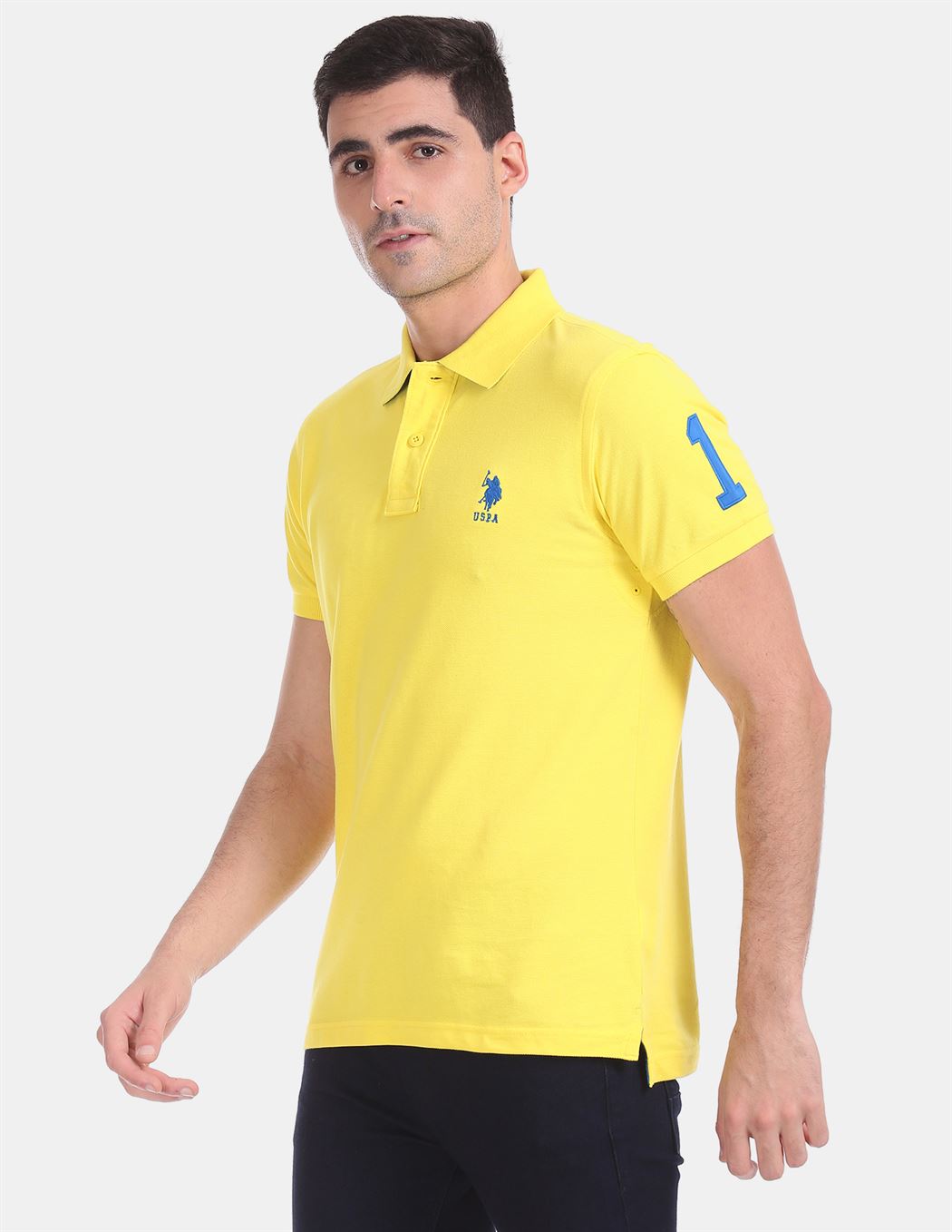 U.S.Polo Assn. Men Casual Wear Yellow T-Shirt